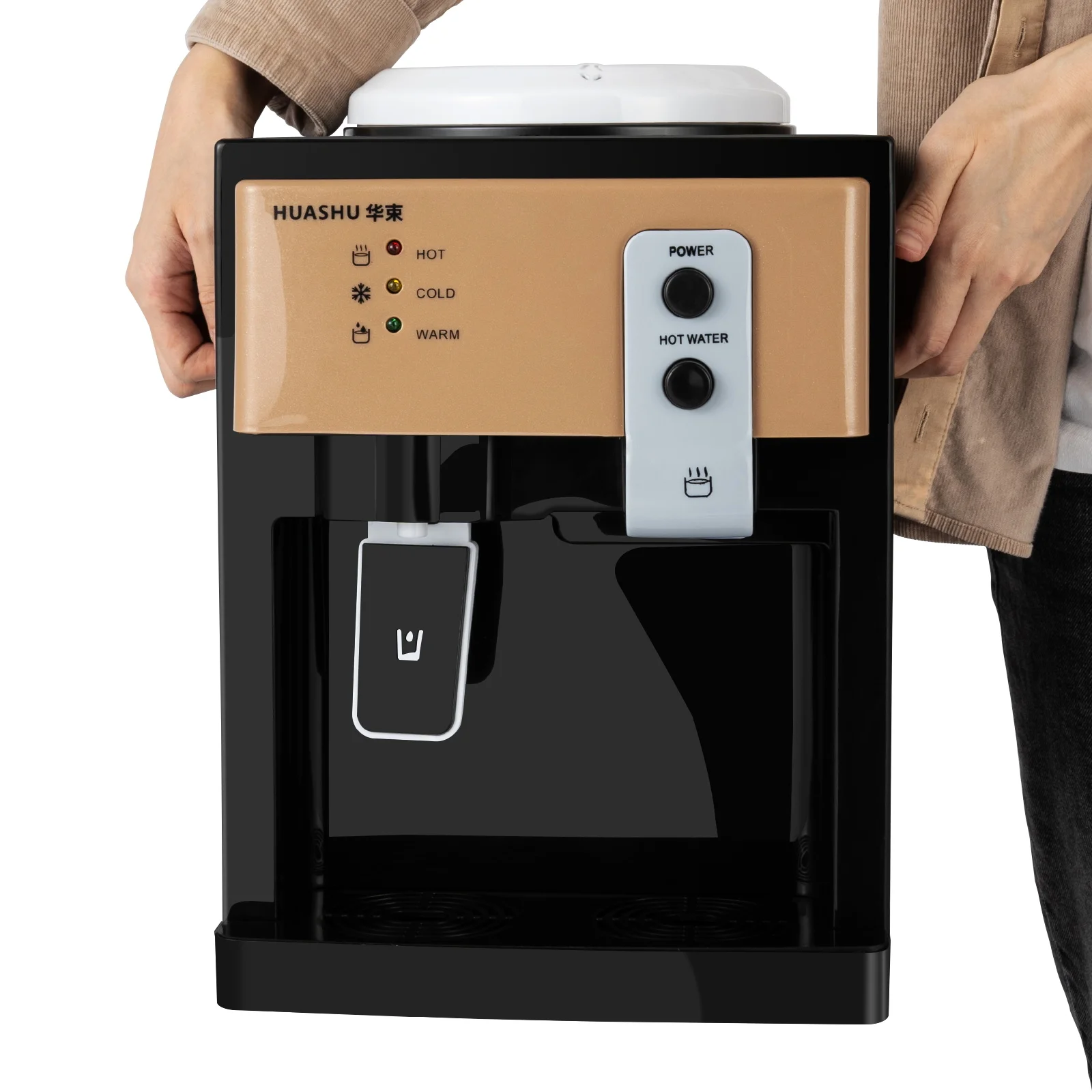 

Top Loading Cooler Dispenser for 5 Gallon Bottle Desktop Electric Hot and Cold Dispenser, 3 Temperature Settings Boiling Water