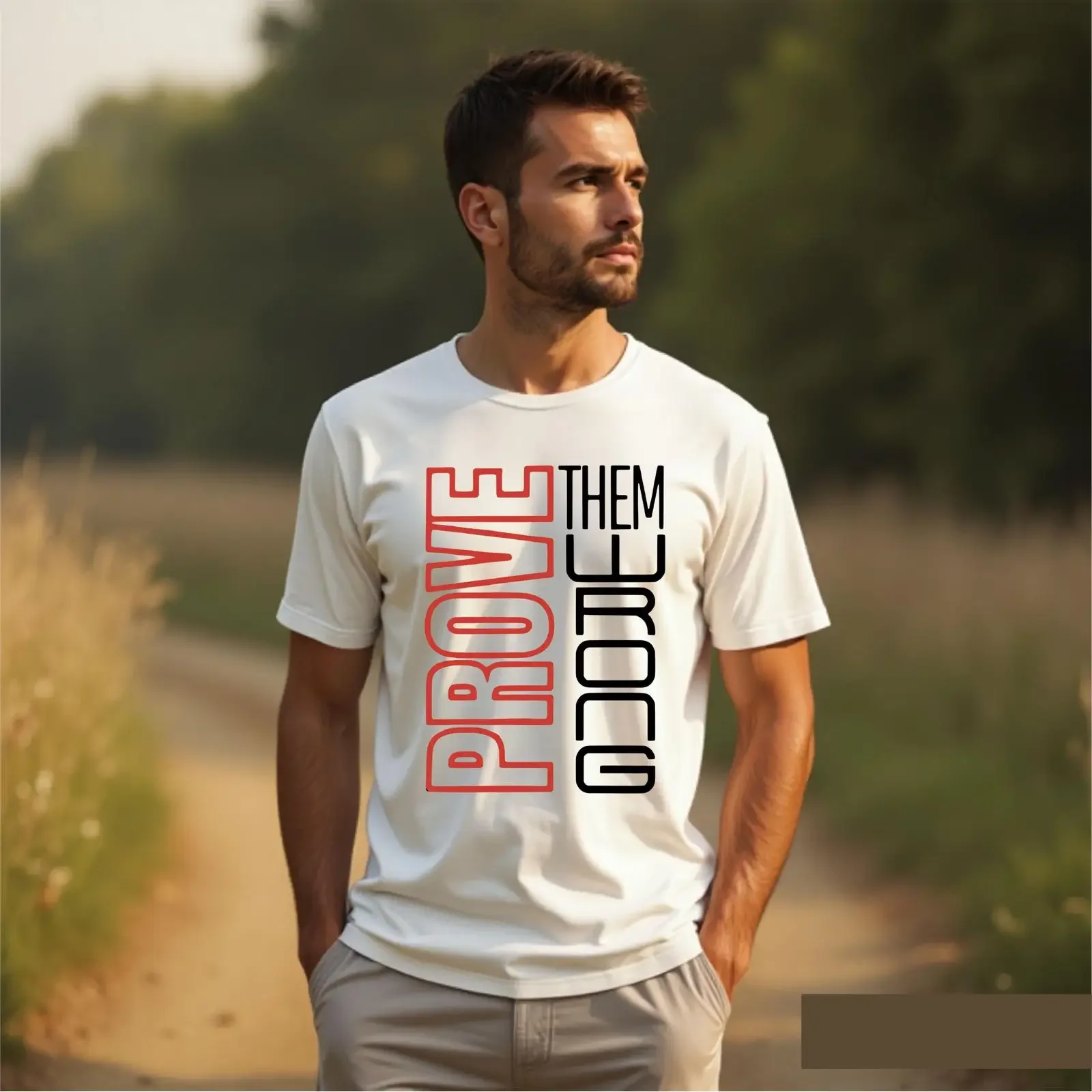 Prove Them Wrong T Shirt Motivational Gym vintage Washed homme Comfortable graphic Unisex Slightly Soft Top For Everyday Wear