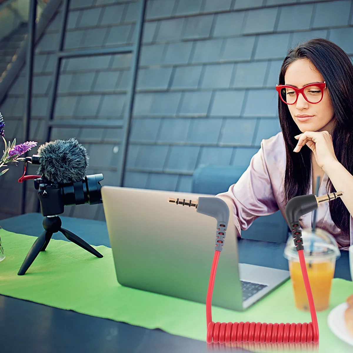 

3.5Mm Audio Red Durable Copper Wire Long Extension For Microphone Smartphone Computer Outdoor Use Audio Cable Extension