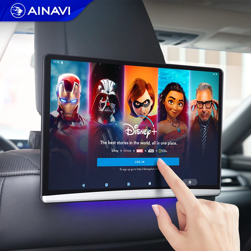 Ainavi 4K Car Headrest Monitor HDMI OUT Car Rear Multimedia TV Android 11.0 Multifunction Tablet Touch Screen HDMI IN Airplay