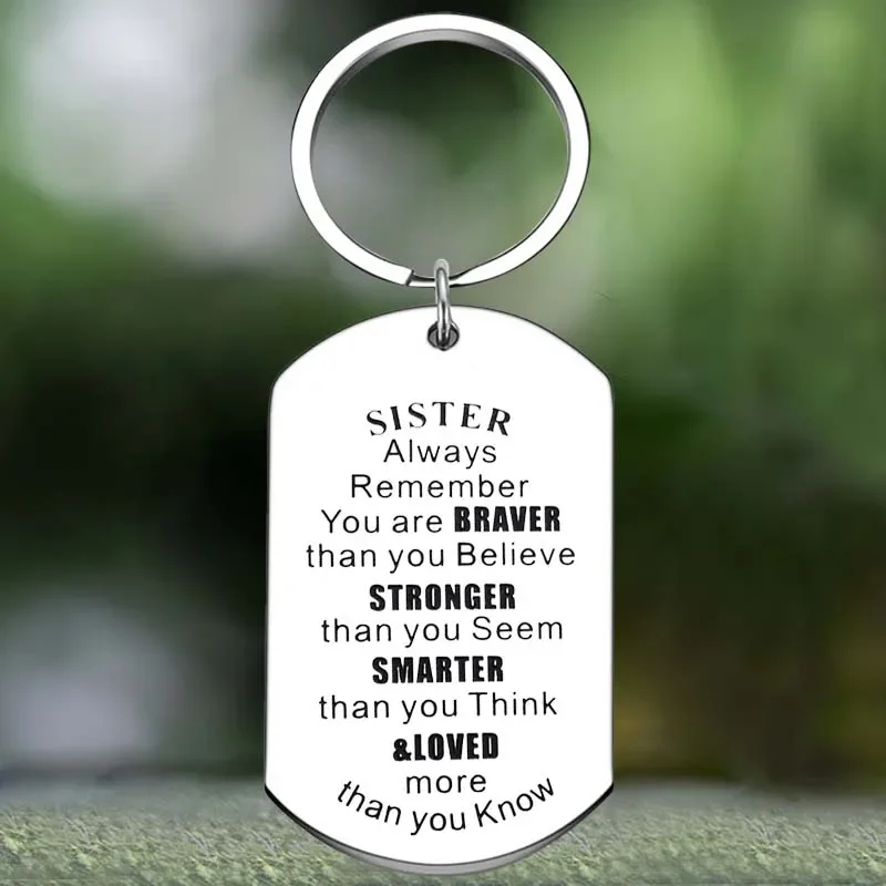 Cute Sister Graduation Gifts Keychain Sister in Law Birthday Inspirational Gifts Key Chain Pendant Jewelry Best Friends Gifts