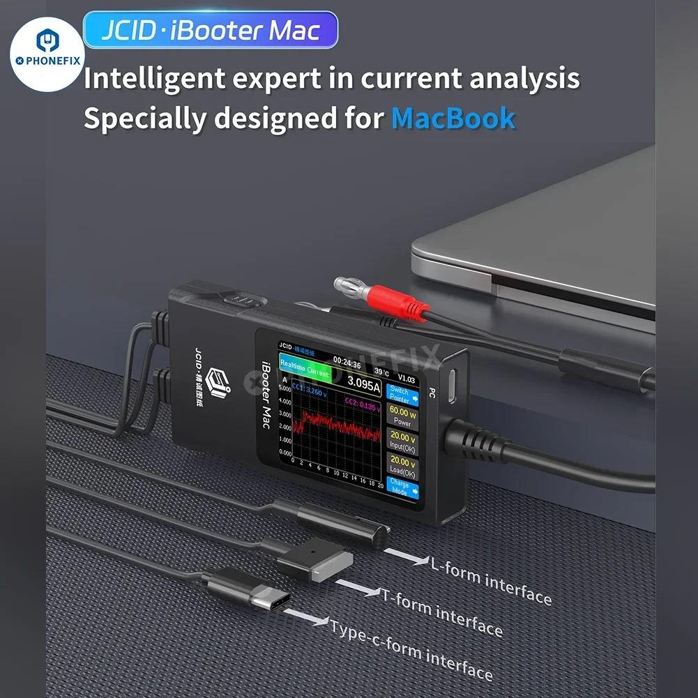 JC iBooter Mac Analyzer Precision Fault Date Diagnosis Boot Voltage Real-time Pointer Display for 2008-2024 MacBook Repair Tool