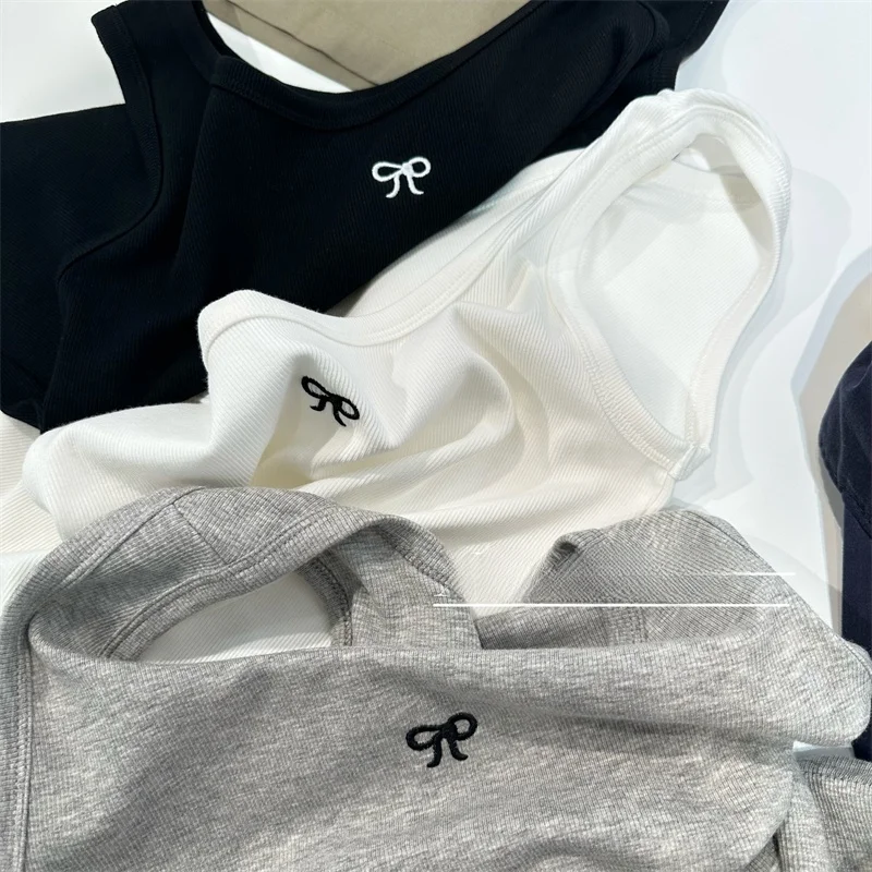 

plus Size 300 Pou Embroidered Knot Vest Women's Slimming Outerwear Summer Svel Tank Top Casual Loose Fit