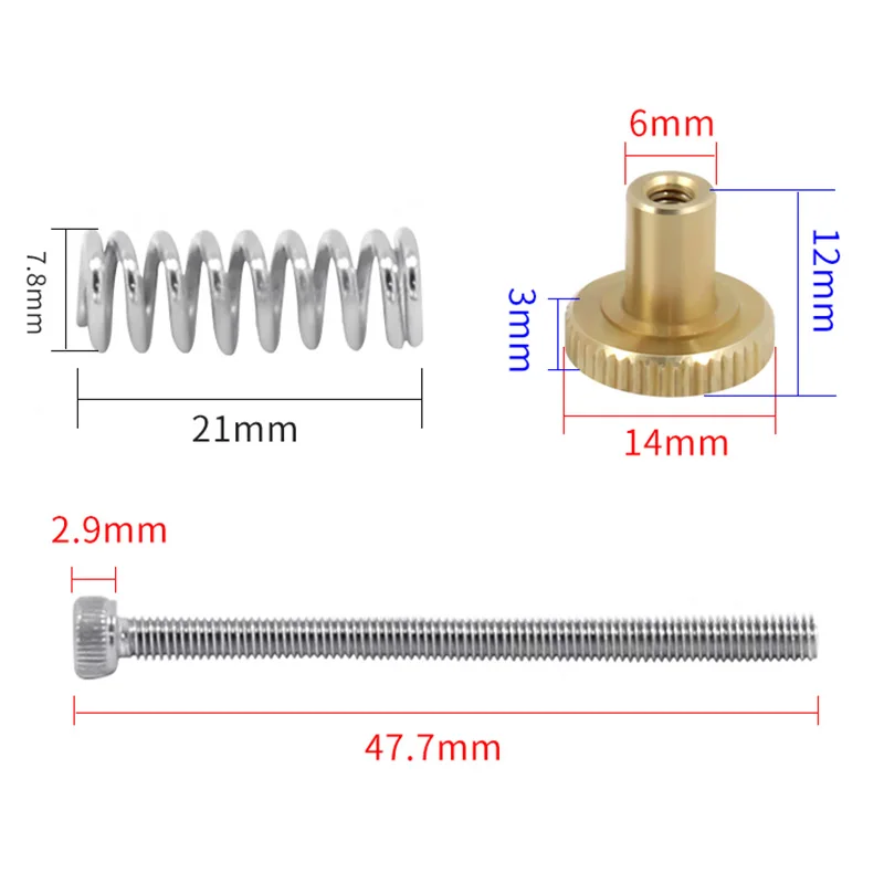 Neues UM2 Hot Bed Nivellierungsfedersatz Handmutterbaugruppe M3 * 45 Schraube 3D-Druckerzubehör