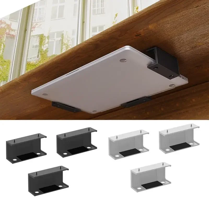 Laptop Rack Under Desk Under Desk Holder Shelf Rack Storage Bracket Multifunctional Tray Organizer Bracket With Screw For Laptop