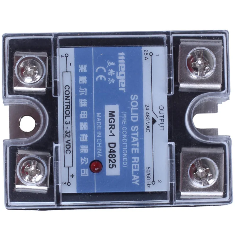 BNVN-10X MGR-1 D4825 مرحل الحالة الصلبة أحادي الطور SSR 25A DC 3-32 V AC 24-480 V