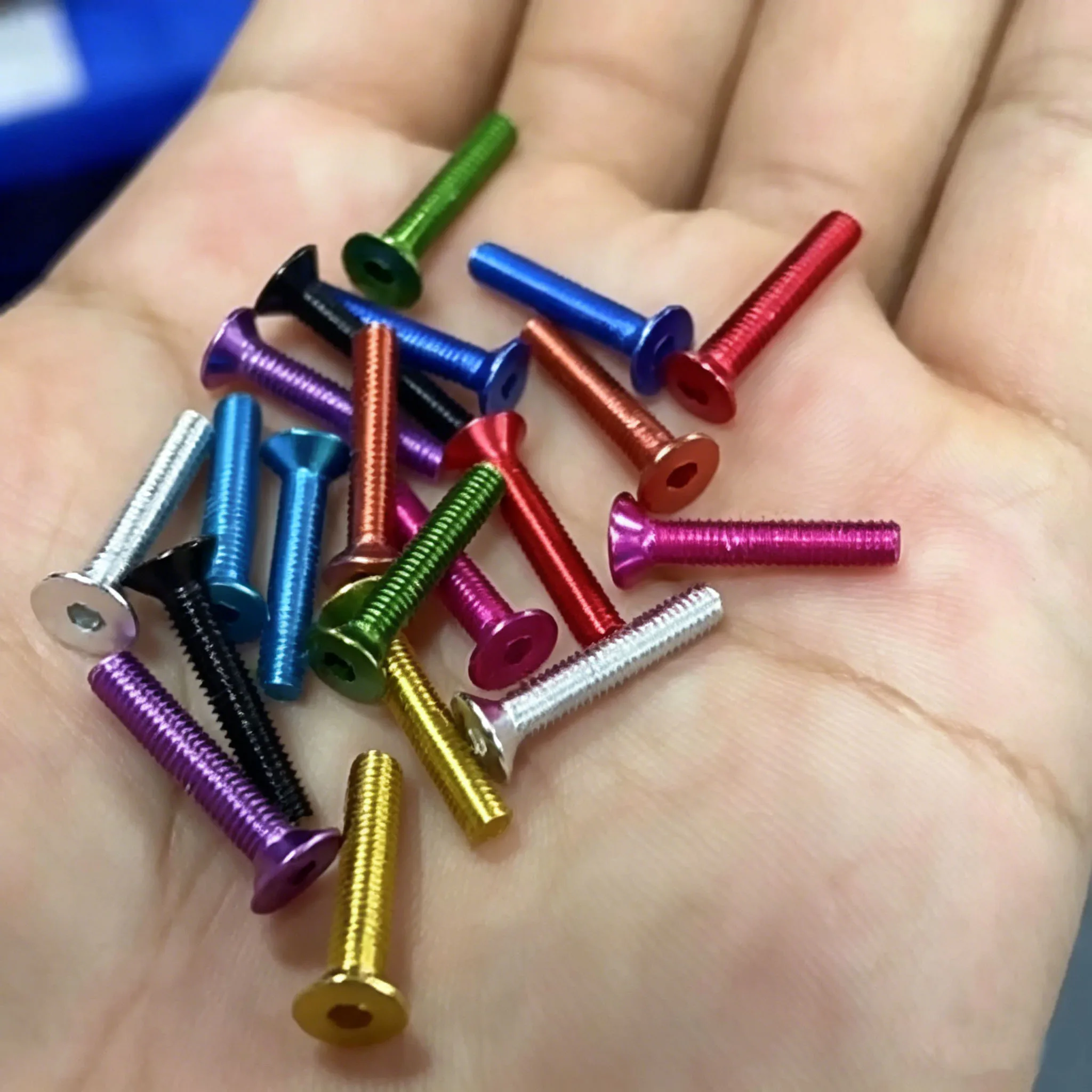 

10Pcs DIN7991 Anodized Aluminum Screws M3 M4 M5 M6 Flat Countersunk Head Hex Socket Allen Bolts 6-16mm