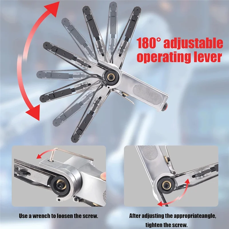 Szlifierka taśmowa pneumatyczna A79I z taśmą szlifierską 3/8 x 13 cali (grubość ziarnienia 60, 80, 120) do obróbki metalu i drewna.