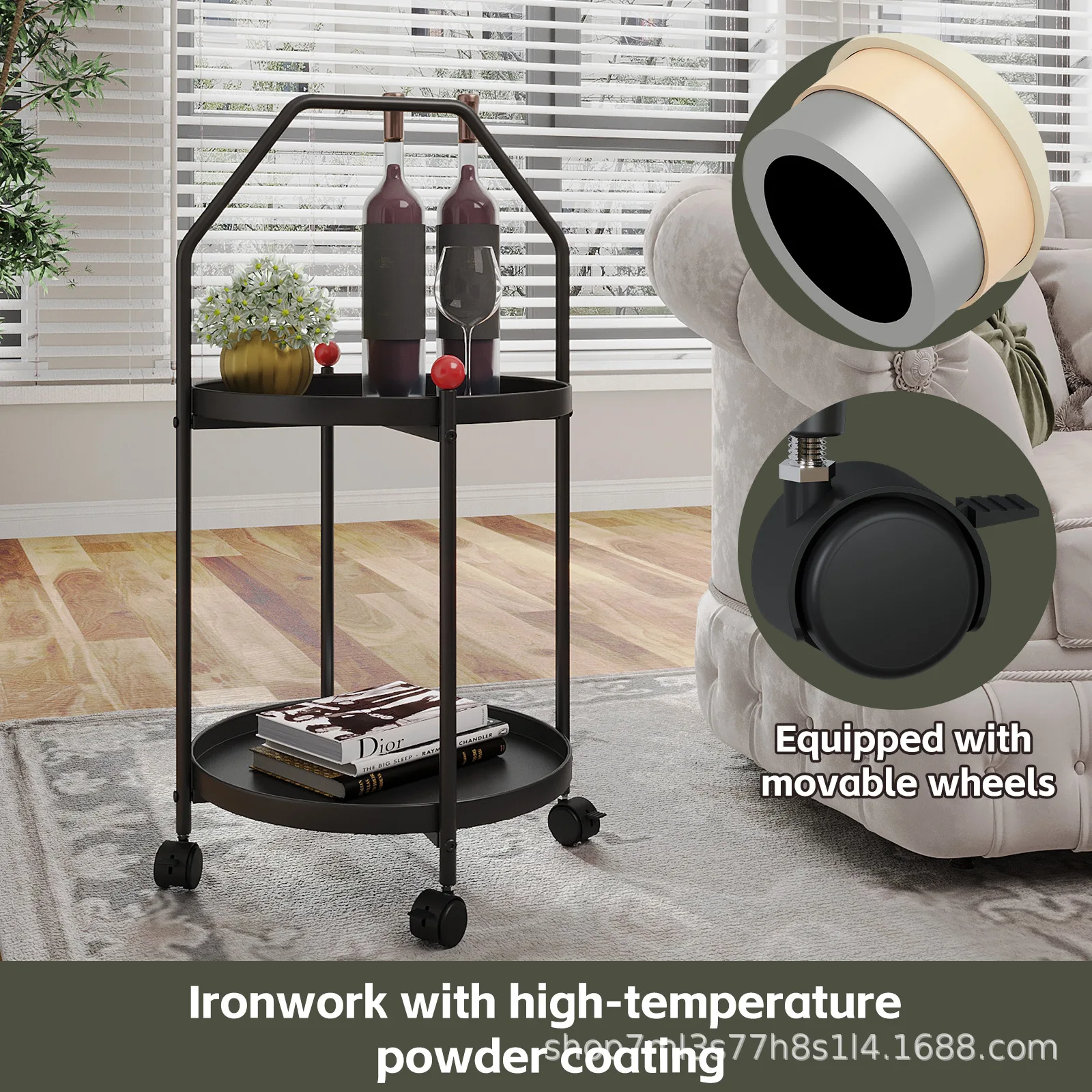 Cross-border Amazon light luxury small coffee table cart