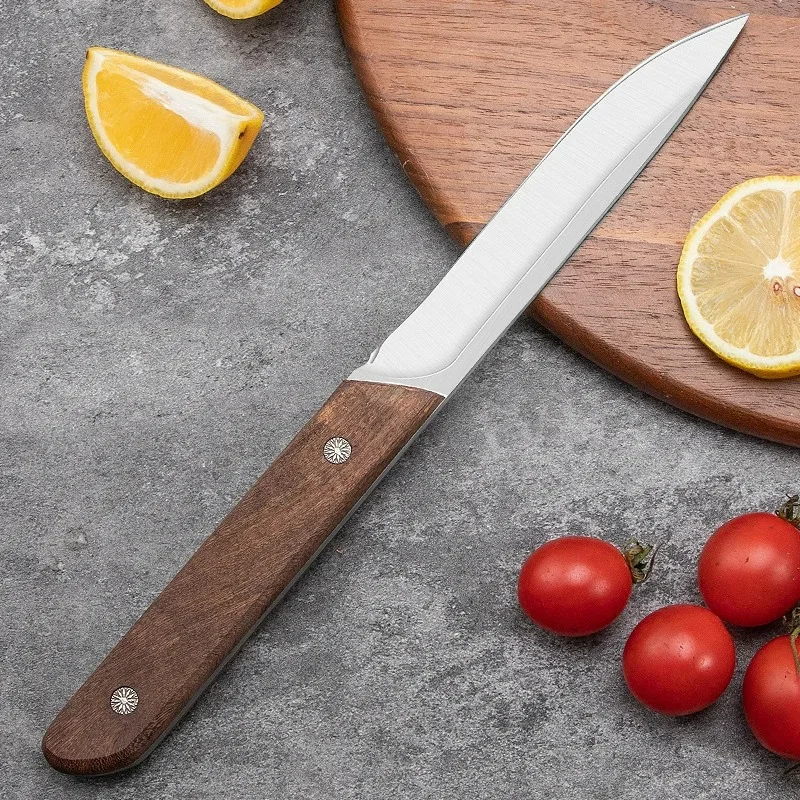 5Cr15 Stainless Steel Kitchen Knife Meat Cleaver Cutting Fruit Butcher Knives Wooden Handle Handmade Boning Knife with Cover