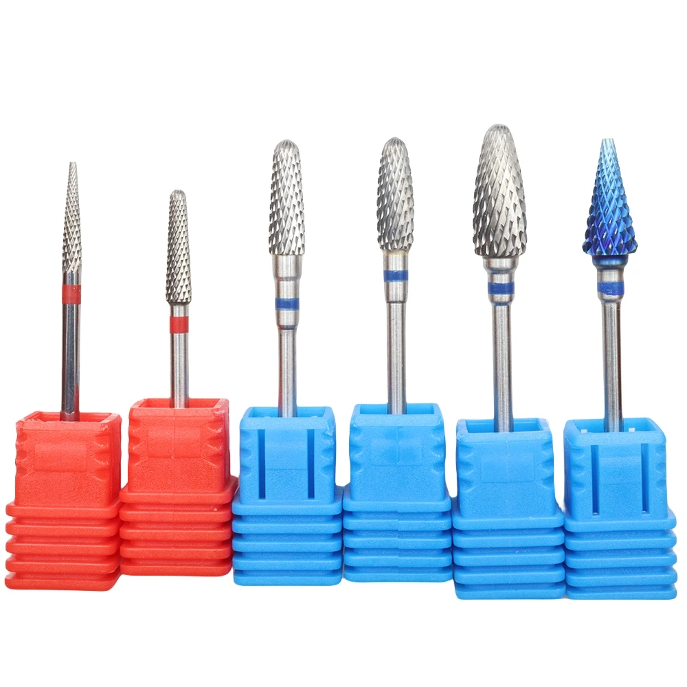 6 Styles Carbide Nail Drill Bits Tungsten Steel Rotate Electric Milling Cutter For Manicure Gel Polish Remover Nail Files Pedicu