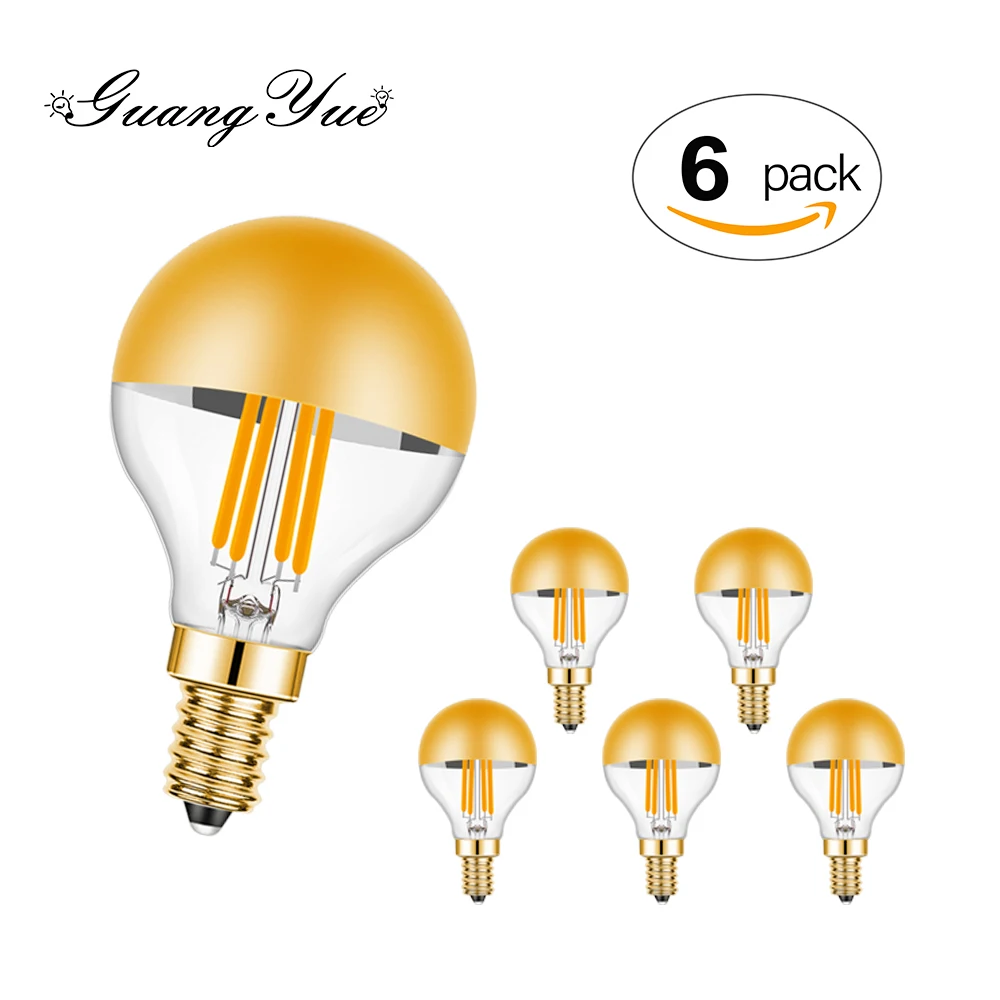 Grensk G45 Edison LED Glühlampe E12 E14 4W Dimmbar 110V 220V Globe Top Gold Warmweiß Spiegel Licht Pendelleuchte Home Decor Quelle 3