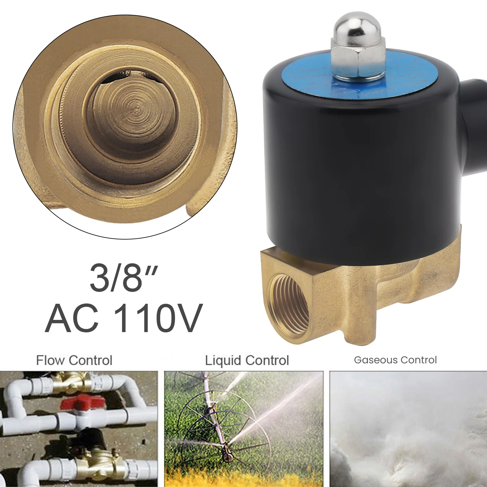 

3/8inch DN10 AC 110V Brass Electric Solenoid Valve for Water / Fuel Oil Electromagnetic Valve