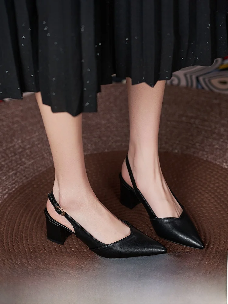 

plus Size Wide Women's oes Size 4 to 43 Ba Emp Thi Heel Single Strap Medium Heel Sandals Outdoor Wear Faionable