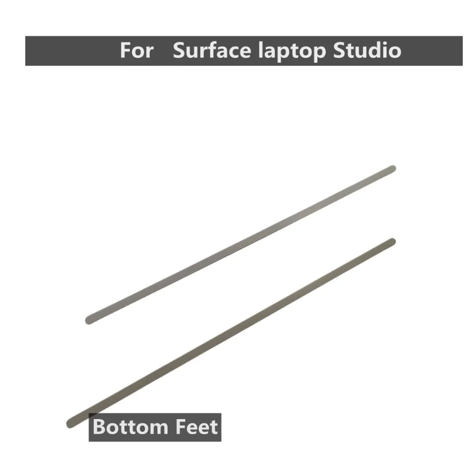 2 STUKS Voor Microsoft laptop Studio achterkant antislip strip 14.4-inch bodem rubberen strip Model 1964 Zilver zwarte voet pads