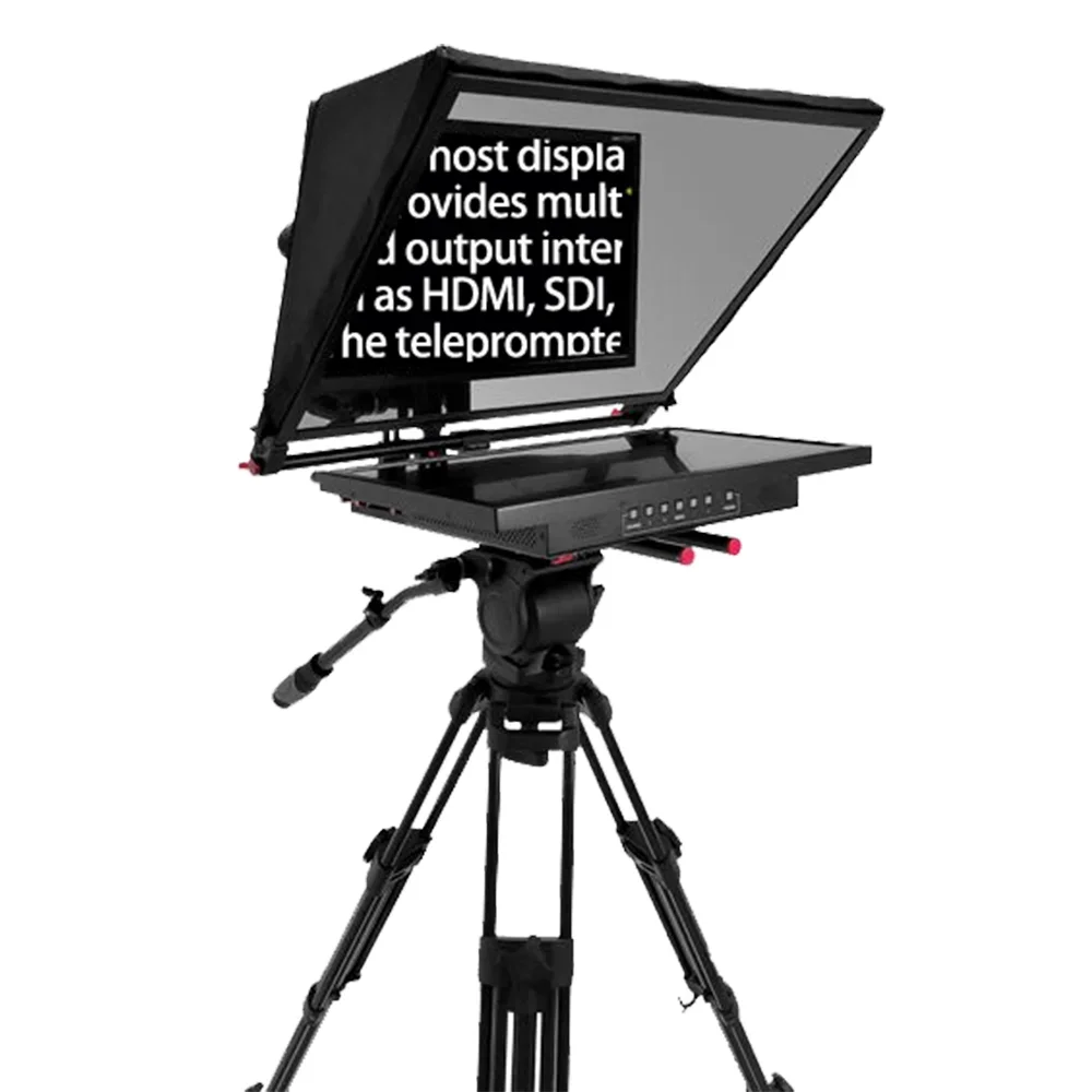 TY21GH Monitor 21 inci dan tripod kastor Studio tertanam host siaran kualitas telepromter