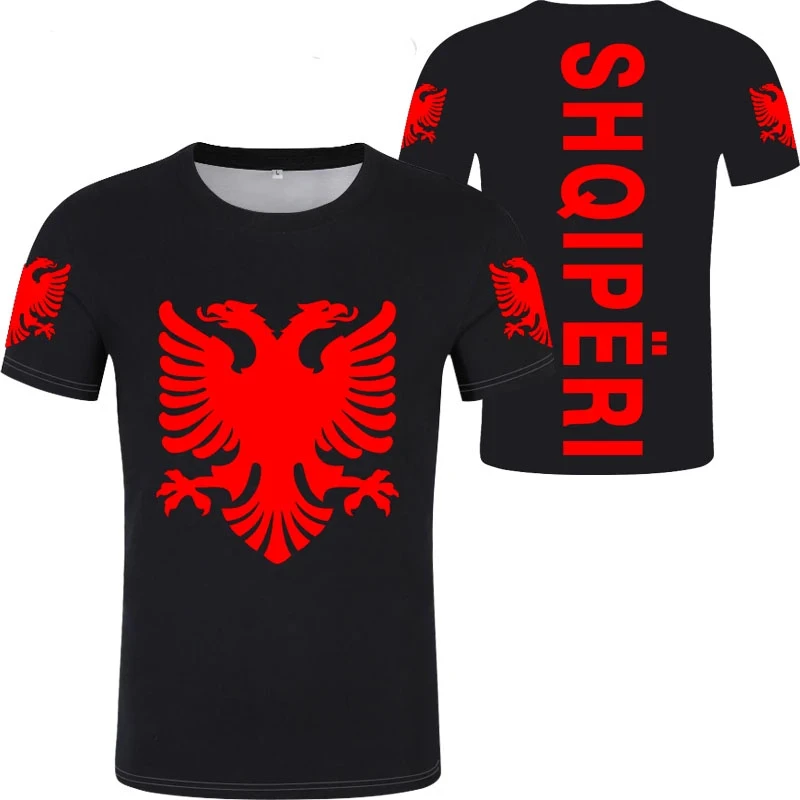 Albanien-Flagge, bedruckte T-Shirts, albanisches Nationalemblem, 3D-Druck-T-Shirt für Herren, Kleidung, Sportwettbewerb, Jersey, Adler-T-Shirt, Kinder-Tops