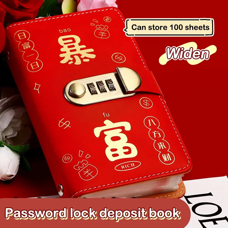Classeur de défi d'économie d'argent, 100 enveloppes, carnet d'épargne réutilisable, livre de Budget avec feuilles en PU et verrouillage par mot de passe