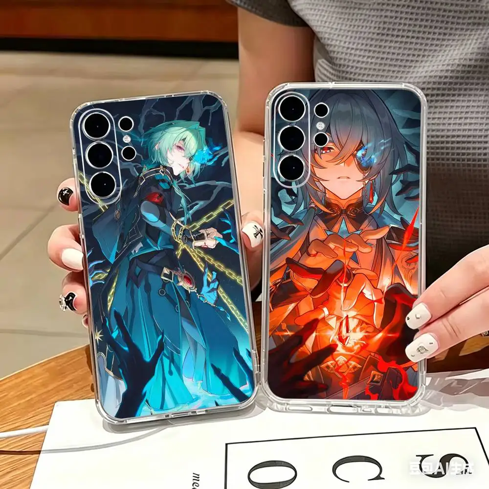 Honkai S-Star R-Rail Anaxa  Phone Case For Samsung S25,S24,S21,S22,S21,S20,S10,S9Ultra,Plus,Fe,Lite Transparent Cover