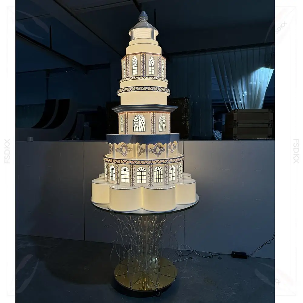 FSDKX Acrylic Display Stand for Cake Crystal Acrylic Wedding Cake Display Stand