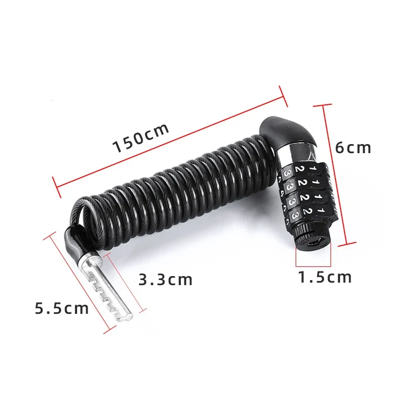 Bicycle lock wire chain Bicycle mountain bike motorbike anti-theft combination lock luggage helmet universal locks Accessories