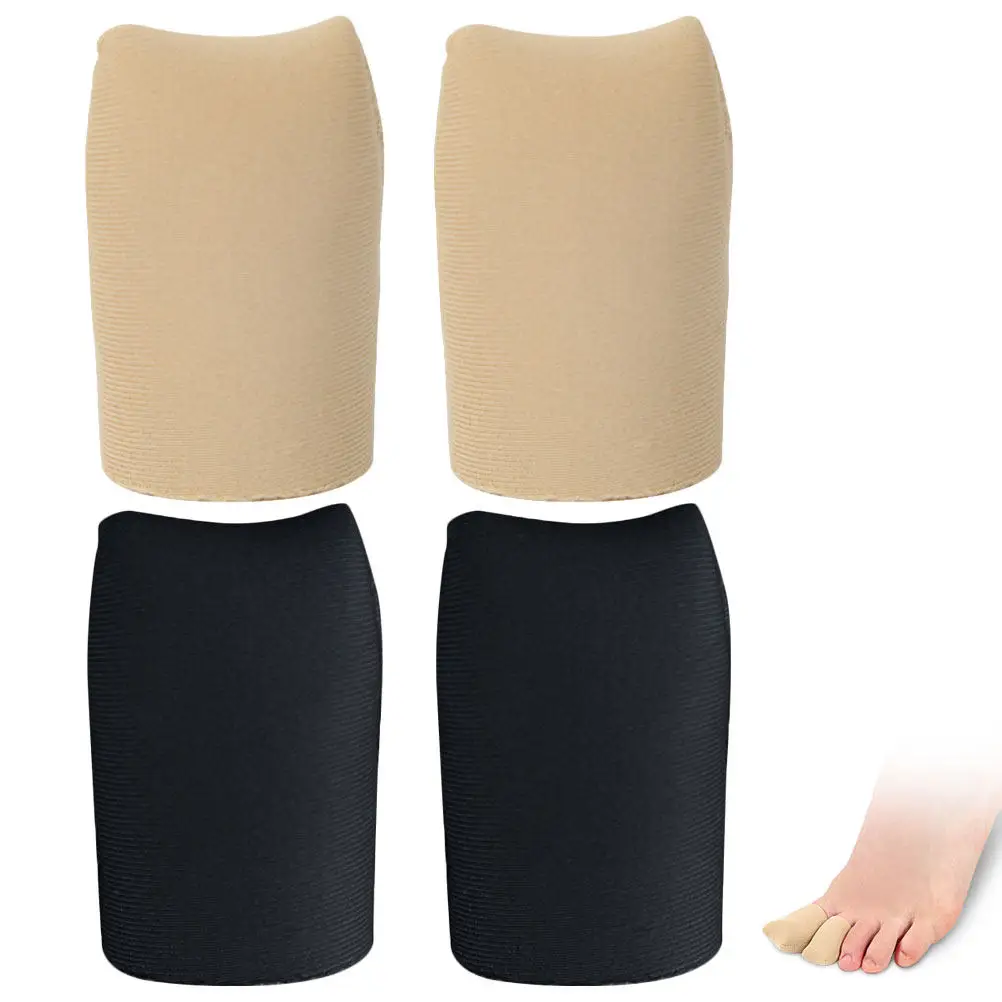 2Pairs Toe Cover Anti-Friction Protector Ultra-Thin Breathable Silicone Lining Fabric Sleeves for Daily Use Pain Relief Toe