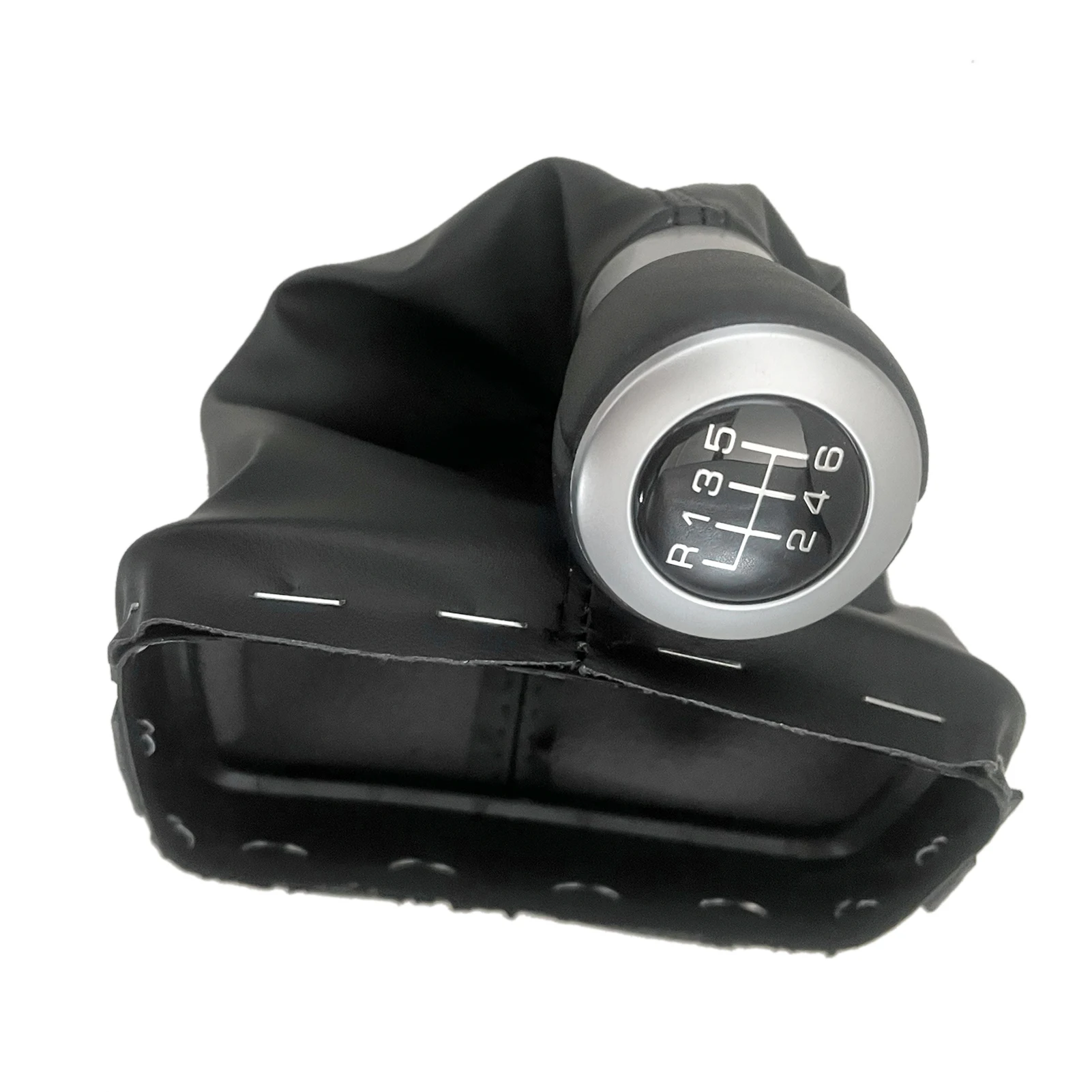 

6 Speed Car Gear Shift Knob Lever Stick Gaiter Boot Cover Collar Cover Replacement for Seat Alhambra 2000-2010 Black ABS