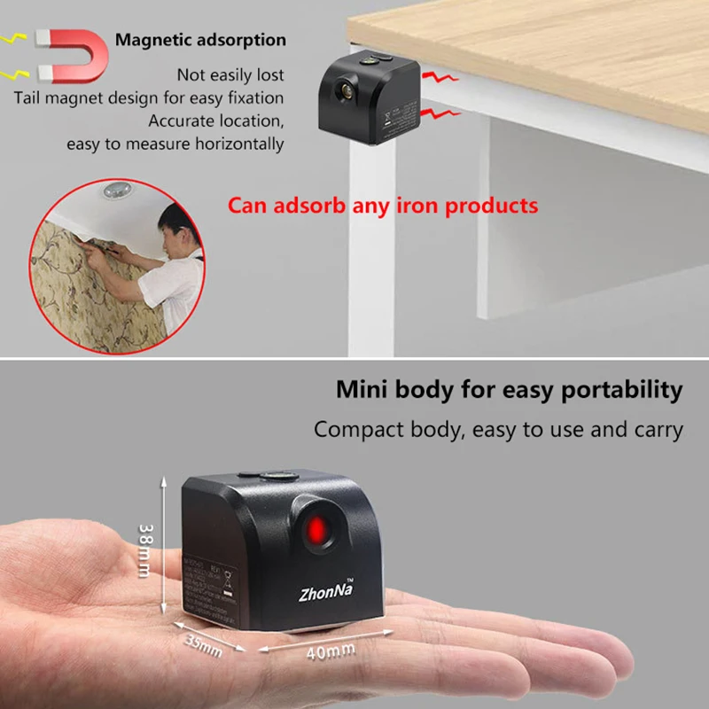 ระดับเลเซอร์พกพา Super Red สายเลเซอร์กำลังสูง ระดับเลเซอร์ขนาดเล็ก แนวตั้งและแนวนอน สำหรับชาร์จ USB DIY