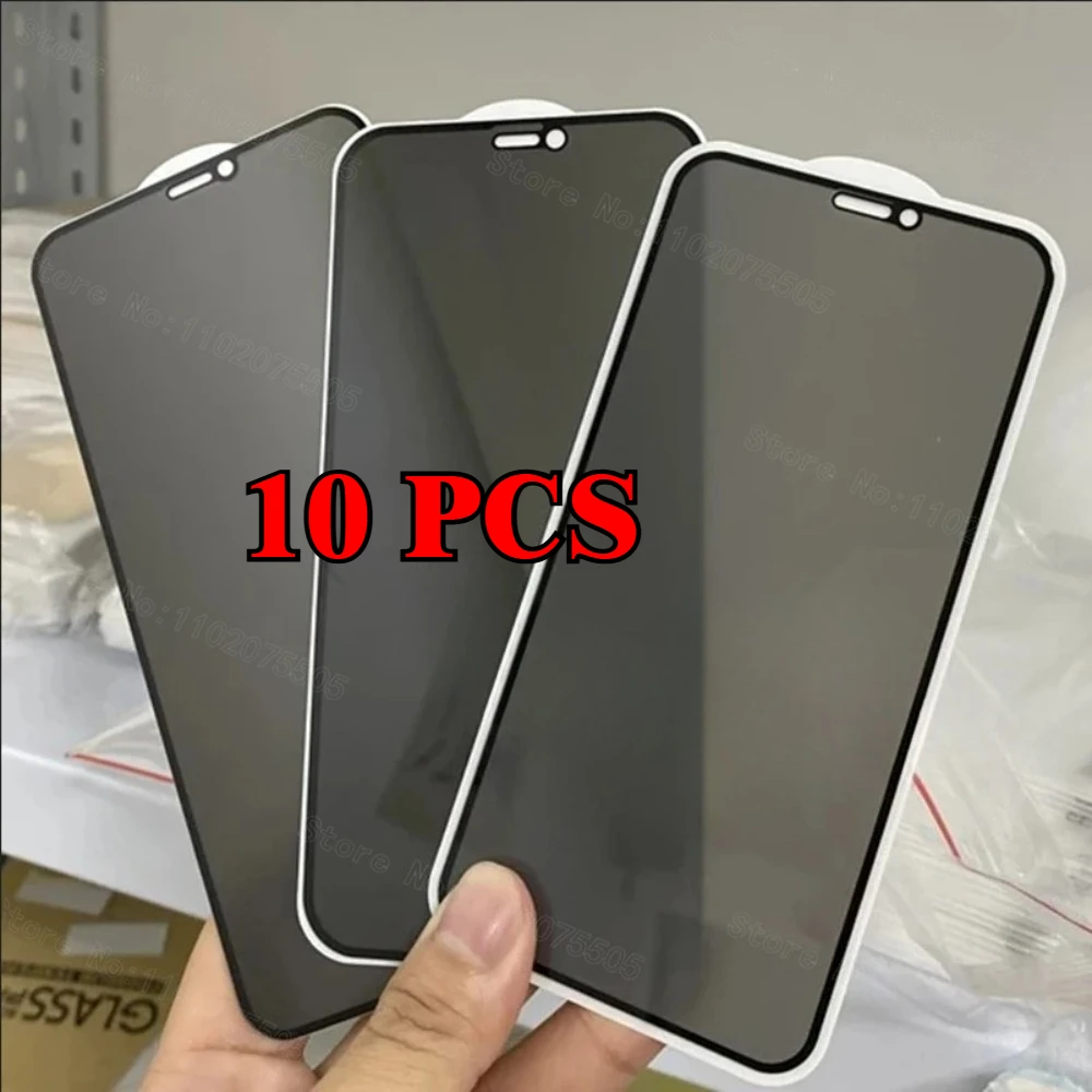 

10PCS Privacy Tempered Glass Private Screen Protector Anti Glare Film For iPhone 17 16 Pro Max 16E 15 Plus 14 13 12 11 XS XR X 8