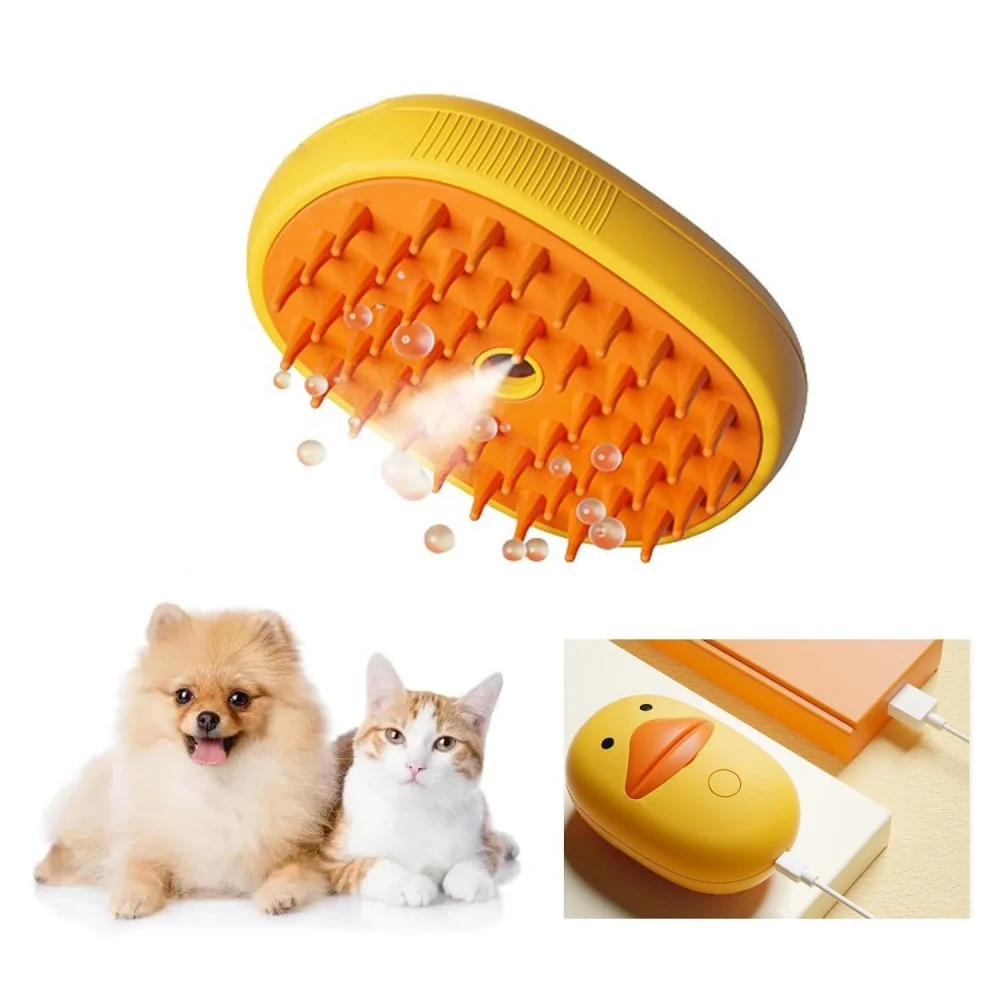 3 in 1 Cat Steam Brush for Shedding Spraing Cleaning and Massaging Dog Pet Hair Brush, Multifunctional Pet Groomer Massage Brush