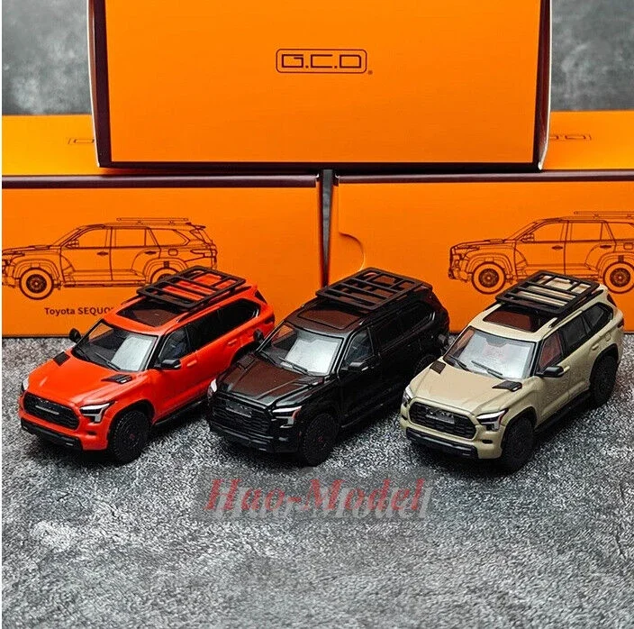 GCD 1/64 For Toyota large SUV Alloy Diecast Model Car Simulation Toys Boys Birthday Gifts Hobby Display Ornaments Orange/Black