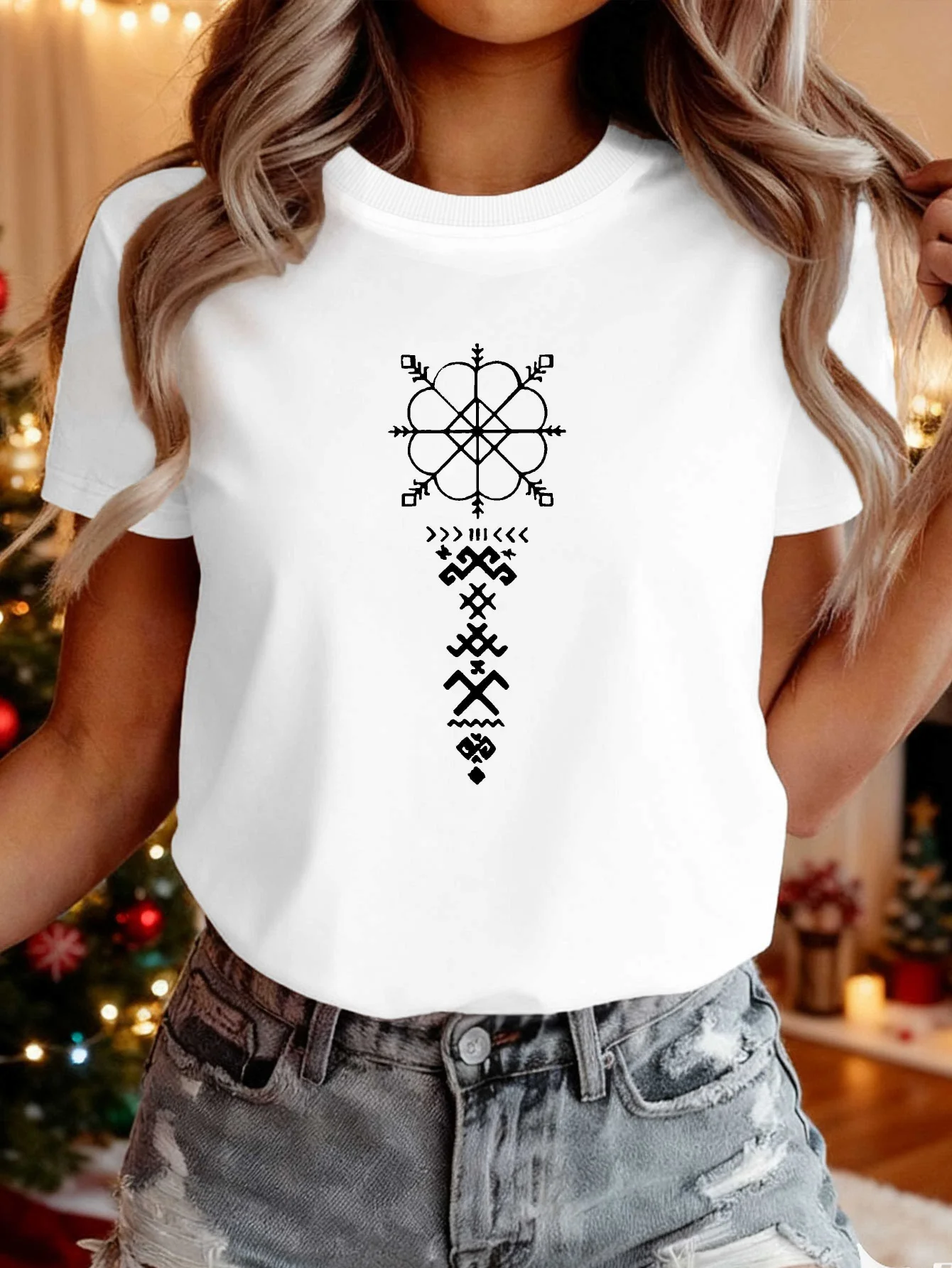 Cultural Fun Latvia Damen-T-Shirt aus reiner Baumwolle, bequem, lässig, modisch, Rundhalsausschnitt, Damen-Oberteil, locker, trendig, kurze Ärmel – Detail 5