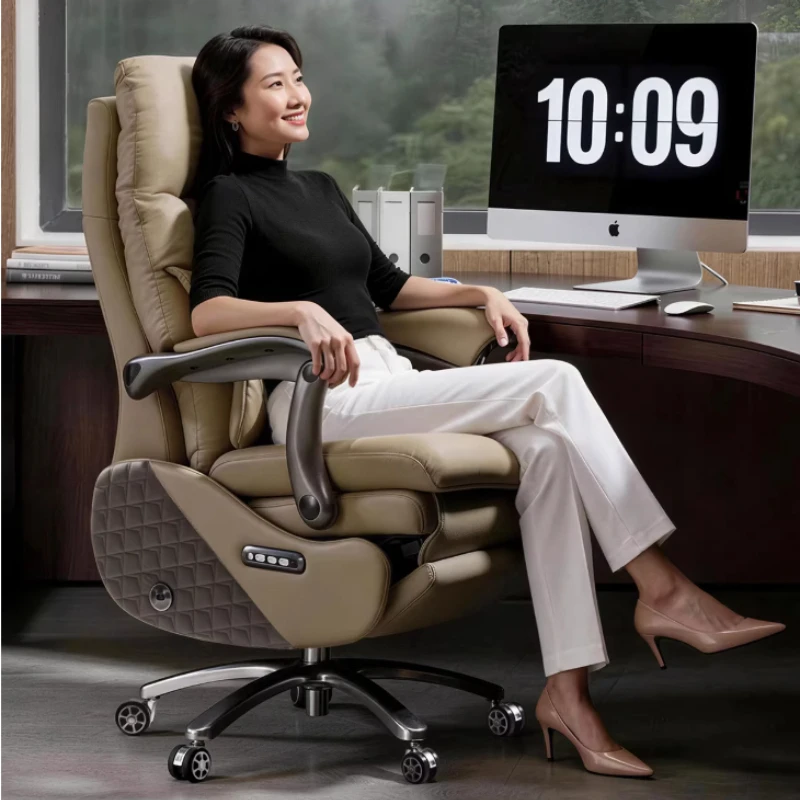 

Electric ventilation massage boss chair genuine leather reclining office chair comfortable cadeira de escritório furniture