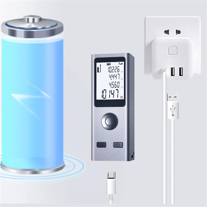 Imagem -04 - Telêmetro a Laser Digital Inteligente Inteligente Mini Carregamento Usb Recarregável Portátil Medidor de Distância 30m