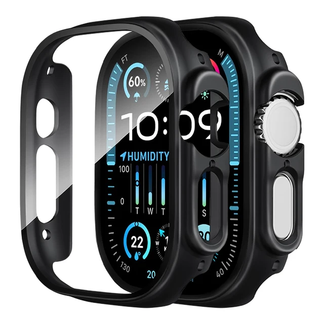 Ochraniacz ekranu do Apple Watch Ultra Case 49mm Akcesoria PC Zderzak ze szkła hartowanego Pokrowiec iwatch series ultra 1 2 Ochronny