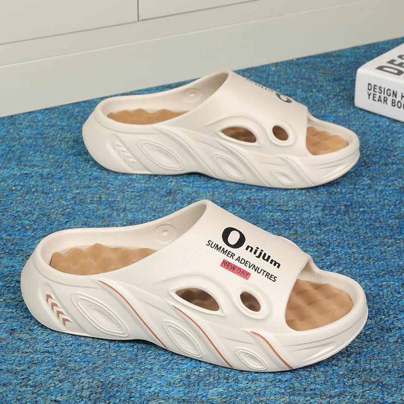 شباشب صيفية للرجال، صنادل إيفا عالية الجودة، منصة ناعمة غير قابلة للانزلاق، أحذية شاطئ خارجية، شباشب بتصميم للجنسين