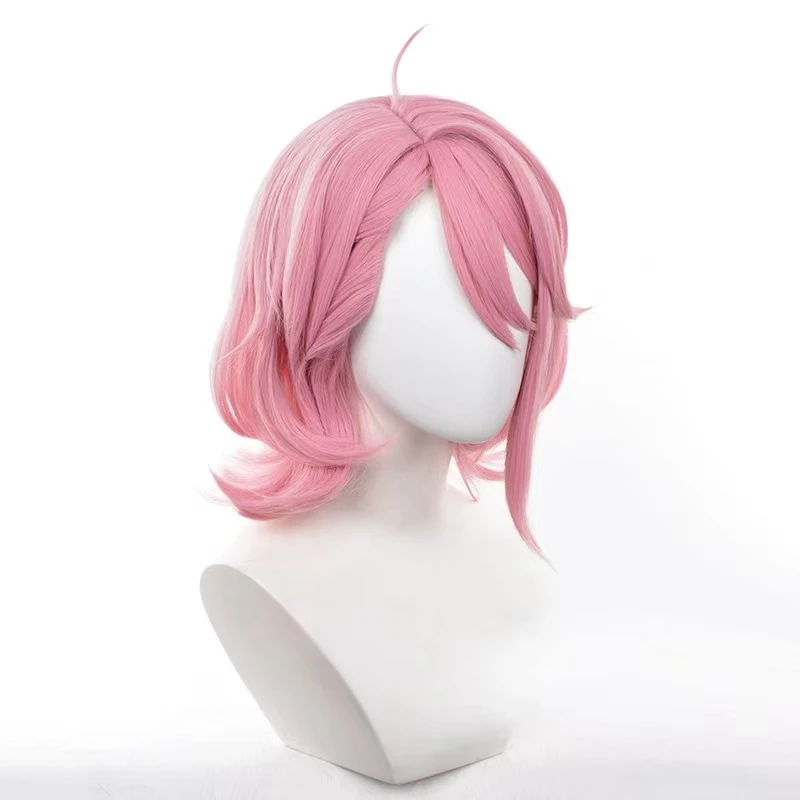 Anime Character Shiratori Aira Cosplay Wig Realistic Scalp Top Pink Hair Rose Net Inner Cap Heat Resistant Synthetic Fiber Wig