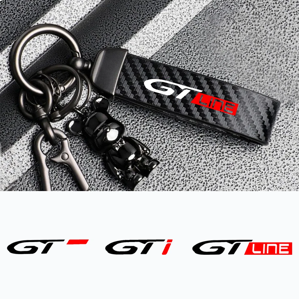 Car Lanyard Keychain Keyring Auto Accessories For Peugeot GT GTline 3008 106 406 407 408 4008 2008 5008 4007 5008