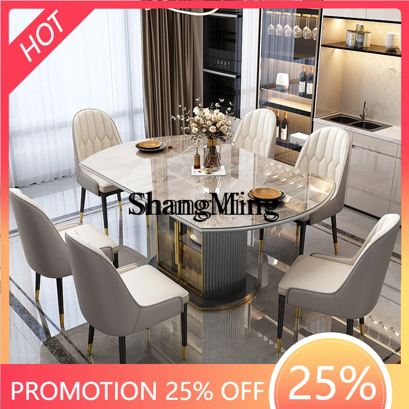 

CL slab dining table light luxury modern simple retractable household small apartment folding storage dining table