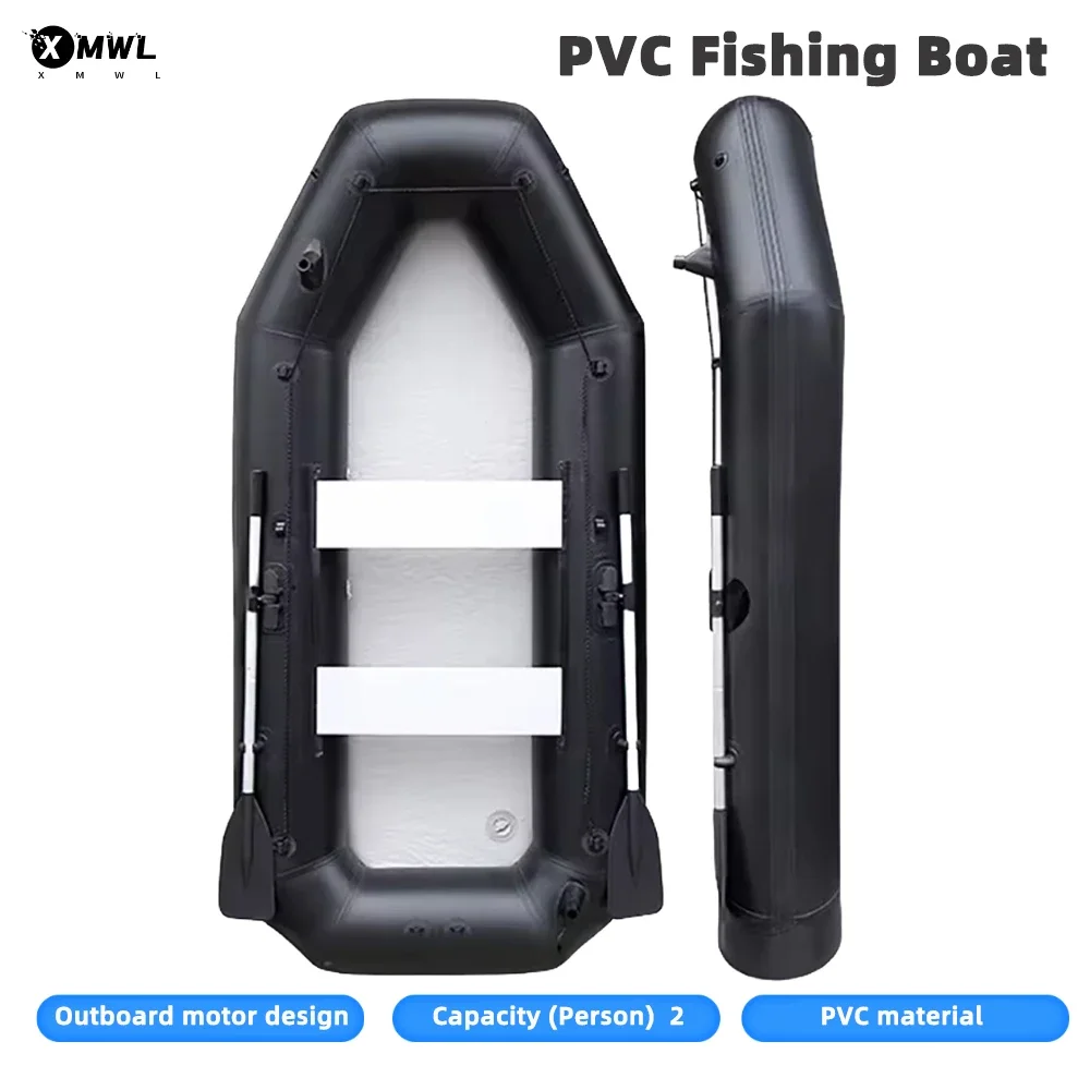 

Inflatable Fishing Boat PVC Assault Boats with Air Deck Tear-Resistant Foldable Drifting Boat Anti-collision Rowing Accessories