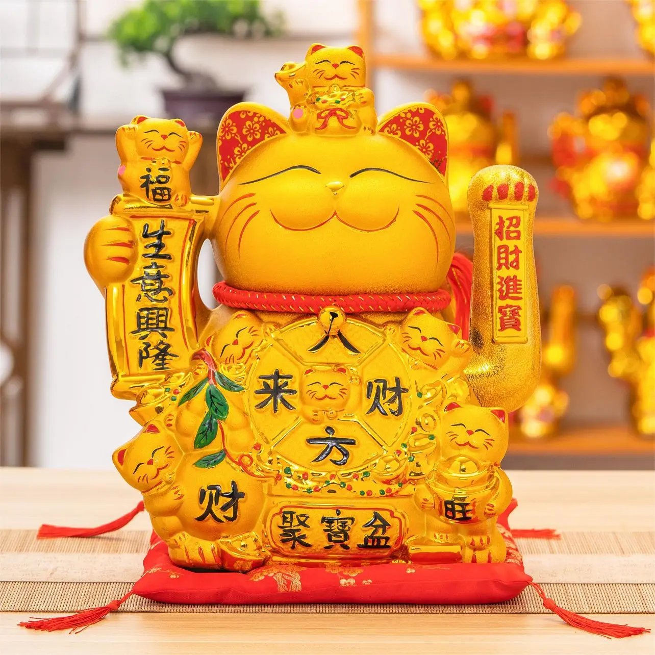 Ceramic Wealth Cat Store Opening Decoration Ceramic Wealth Cat Living Room, Front Desk, Office Furniture, Home and Home Gifts