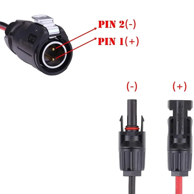

LBER 2 Pin Power Industrial Circular Connector To Solar Panel Cable Adapter For Solar Panel Suitcase For Furrion Forrest