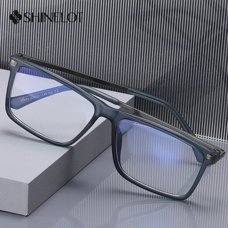

95859 Tech Men's Eyeglasses Frame Radiation Protection Male Glasses Hot Sale Rectangle Contemporary Eyewear