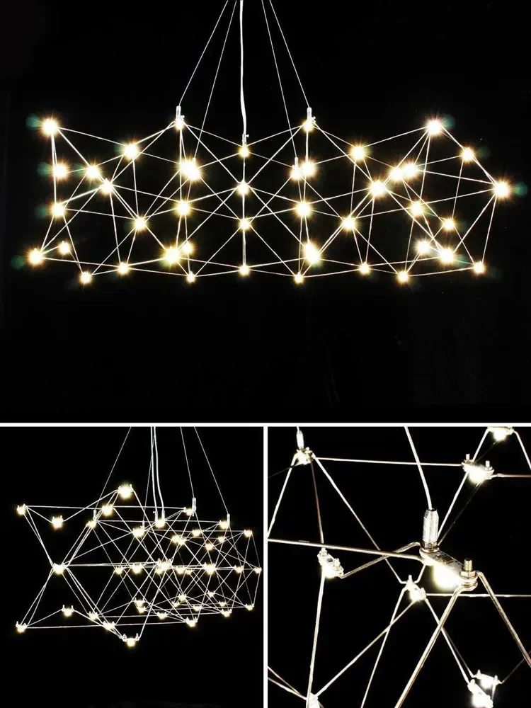 Modern High-End Stainless Steel Chandelier Light Luxury for Restaurant Bar Cafe - Elegant Exhibition Hall Living Room Pendant
