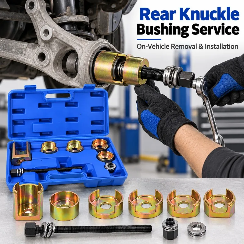 Rear Knuckle Bushing Removal Installation Tool Kit for Tesla Model 3 Y, Heavy Duty Suspension Bush Press Puller Service Set