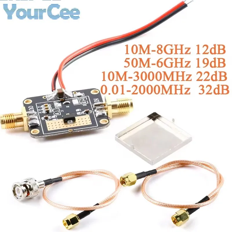 RF Amplifier Board Module 10M-8GHz 50M-6GHz 0.01-2000MHz 10M-3000MHz Broadband Gain Amplification 12dB 19dB 32dB for FM GPS WIFI