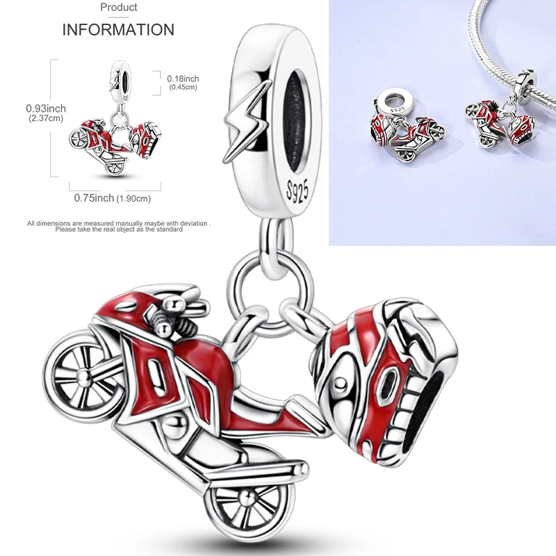 Hot Travel Vehicle Series 925 Sterling Silber Zirkonium Motorrad LKW Auto Charms Original passend für Frauen DIY Schmuck Charms – Detail 8
