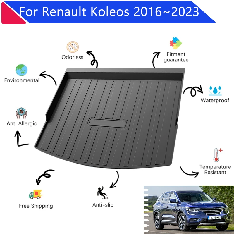 

For Renault Koleos 2018 Accessories Samsung QM6 HC 2016~2023 2017 Rear Cargo Tray Boot Trunk Mats Pads Anti-slip Car Accessories