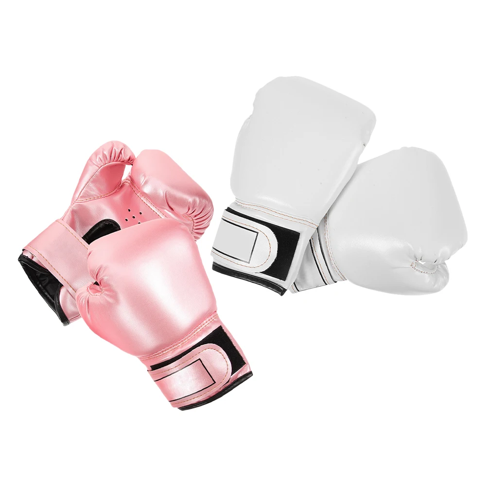 

2 Pairs Kids Boxing Gloves Children Martial Training Gear Sponge Lined Sparring Gloves Taekwondo Punching Glove Child Size