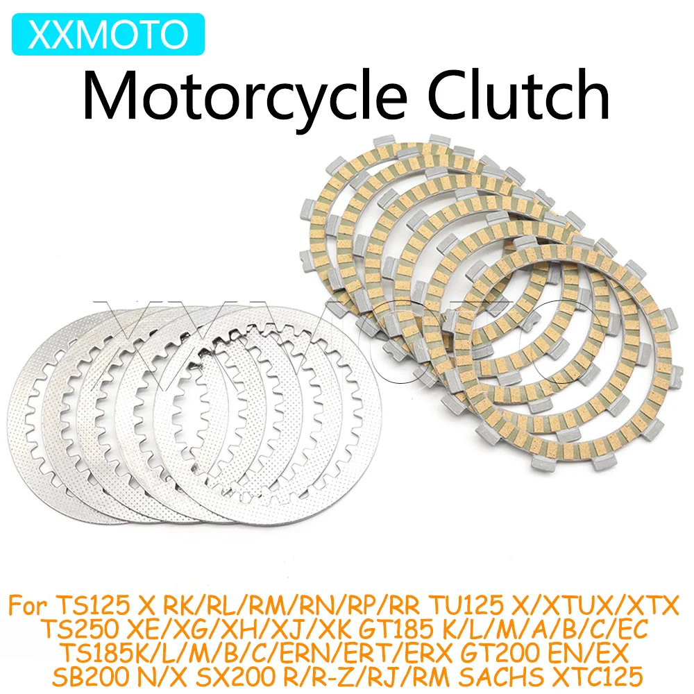 For Suzuki TS125 TU125 TS250 GT185 TS185 GT200 SB200 SX200 XTC125 TS TU 125 GT 185 200 Motorcycle Clutch Plate Friction Disc Kit